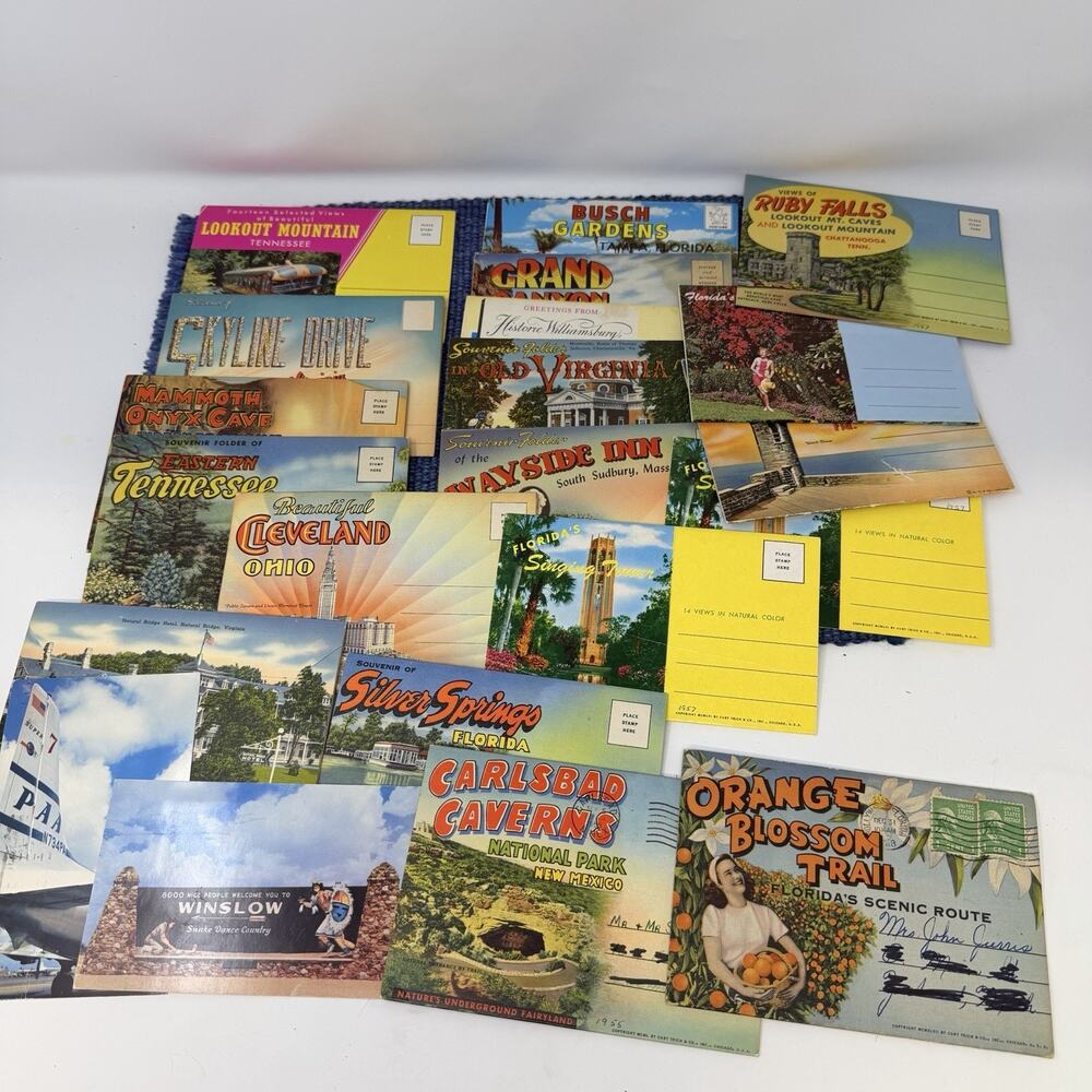 Vintage Lot 17 New -Souvenir Travel Folders 1950s Postcards
